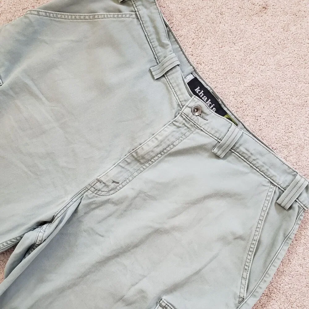 Vintage 90s Levi's Silver Tab Khakis Size 36 Mens Baggy Green Cargo Shorts Skate
